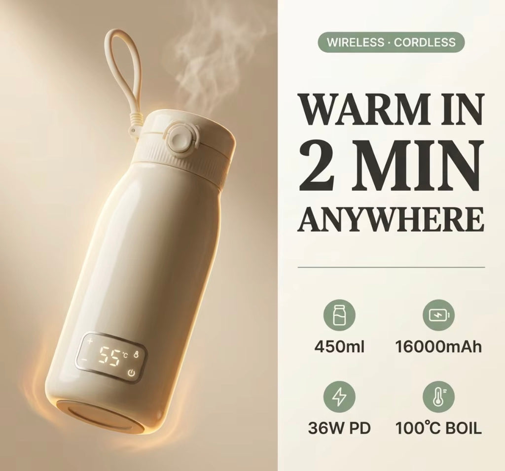 Portable Baby Bottle Milk Warmer / Boil Water On-The-Go